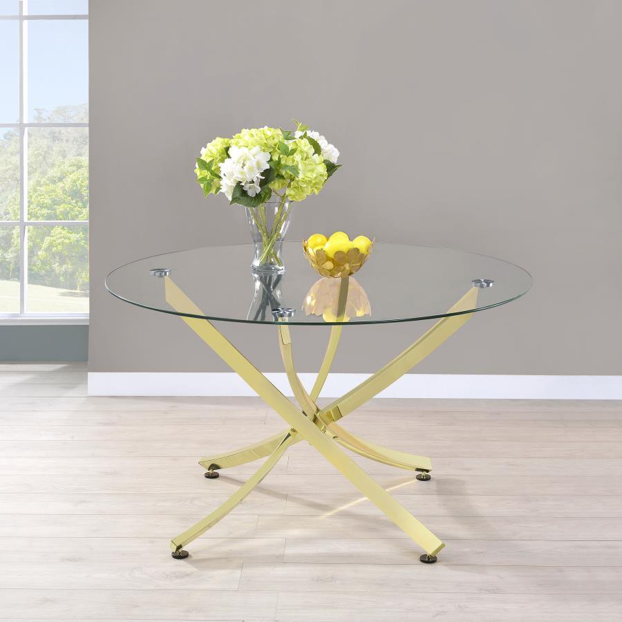 Dining Table with Crisscross Base