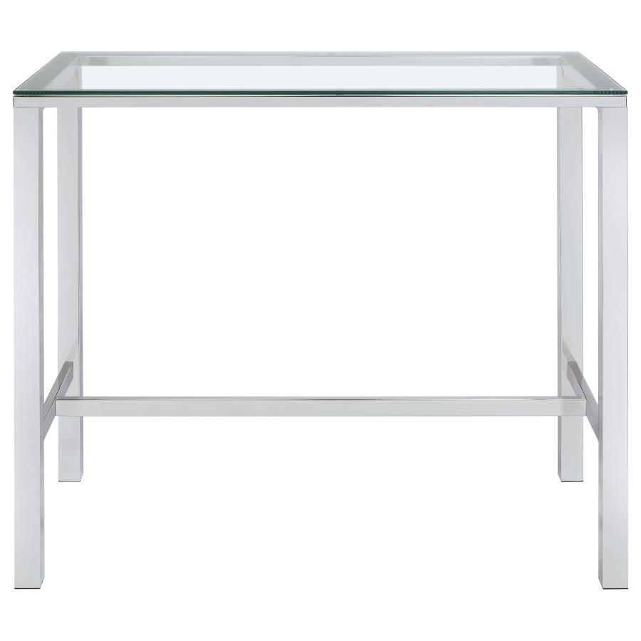 Tolbert Rectangular Glass Top Pub Bar Table