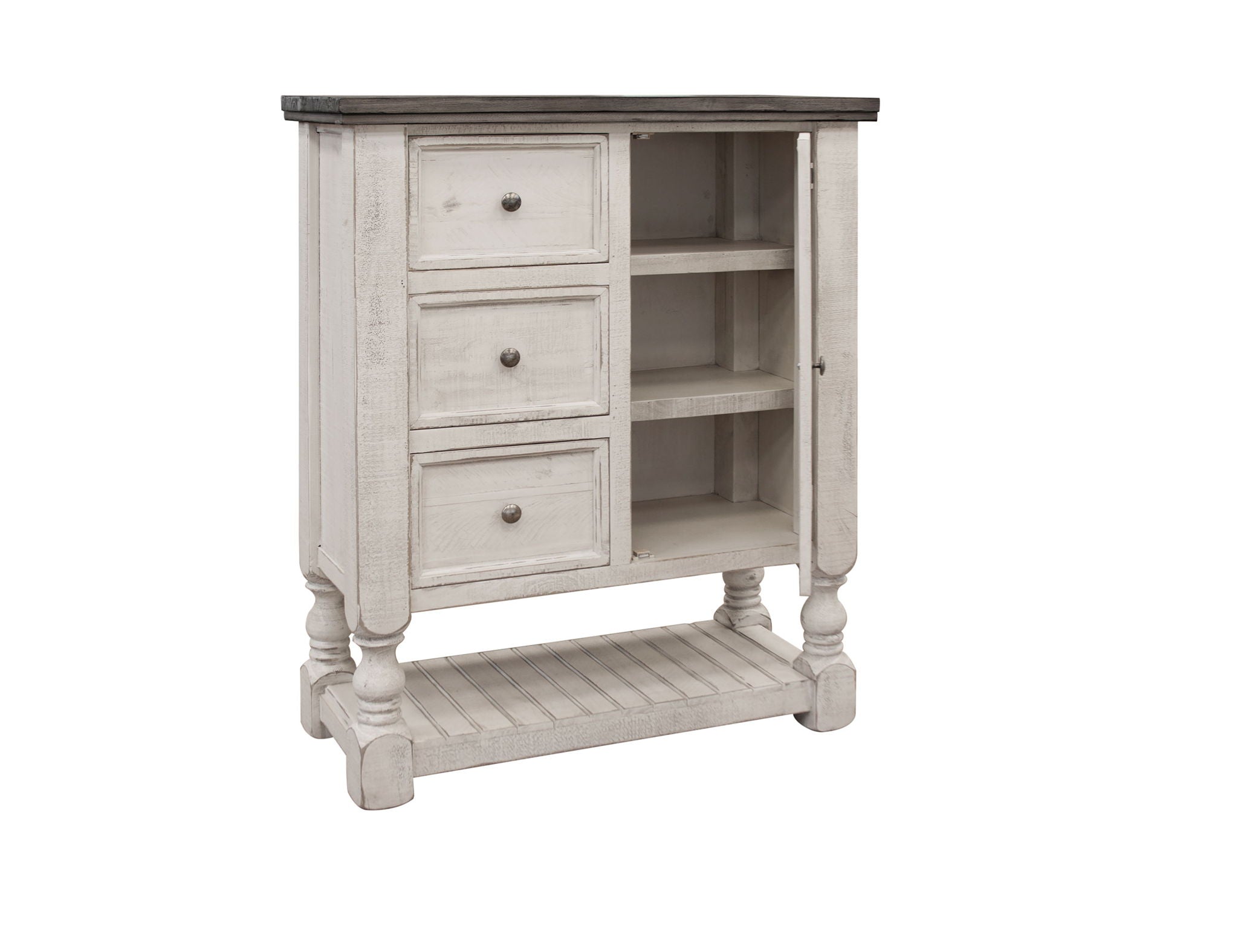 Stone - Chest with 3 Drawers / 1 Door – Antiqued Ivory