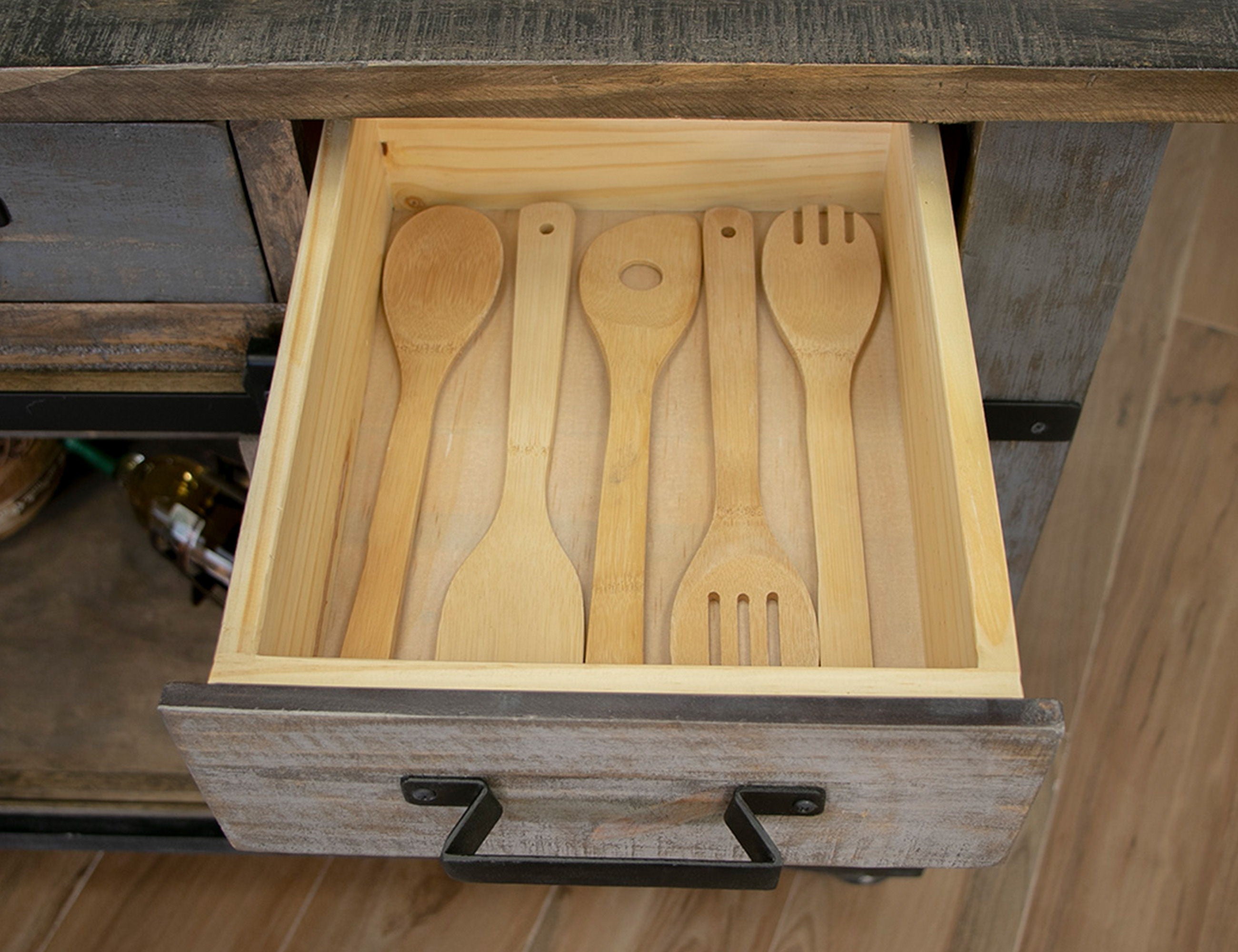 Loft - Wood 3 Drawer 6 Door Island Kitchen