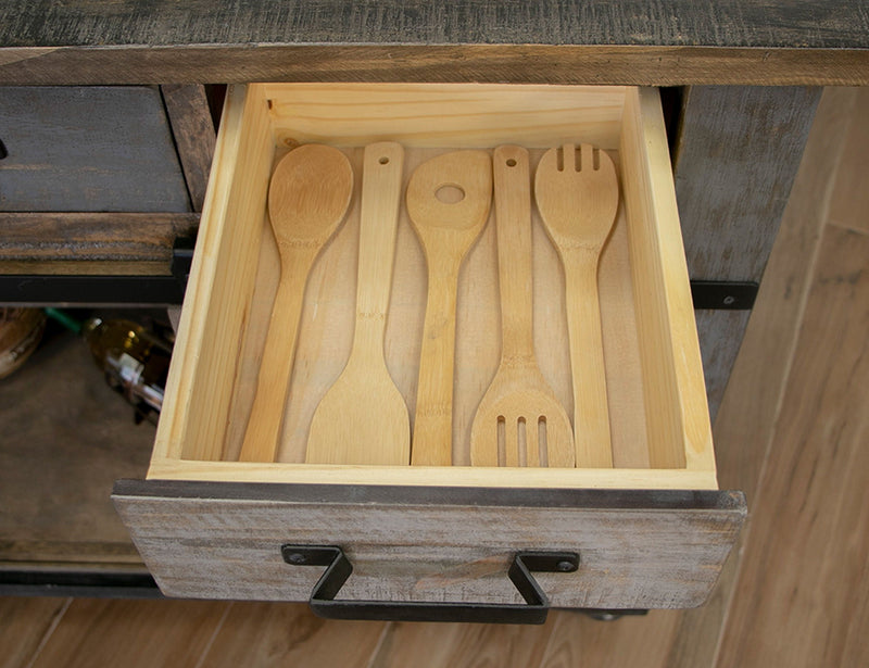 Loft - Wood 3 Drawer 6 Door Island Kitchen