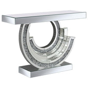 Imogen Sculptural Mirrored Entryway Console Table