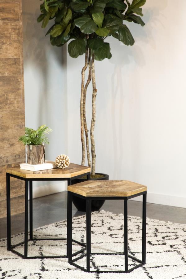 Adger 2-Piece Hexagonal Nesting Tables with Mango