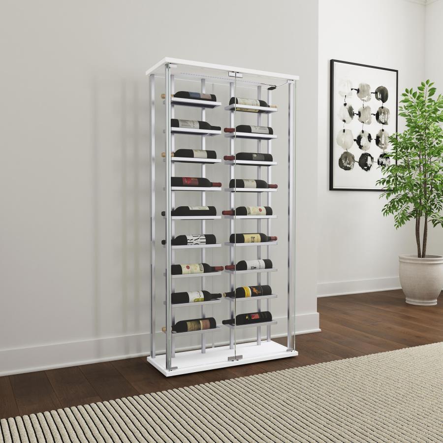 Tempered Glass Wine Storage LED Curio Cabinet