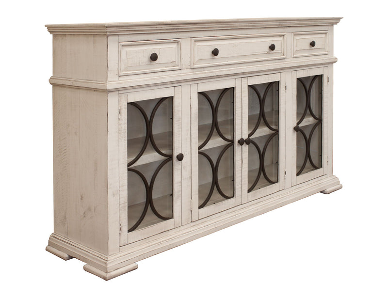 Bonanza - 4 Glass Doors & 3 Drawers Console