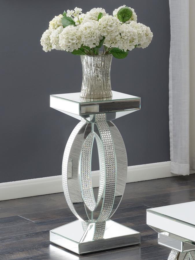 Square Mirrored Acrylic Crystal Side End Table