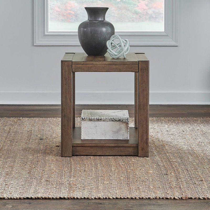 Broadmore - Square Chairside Table - Brown
