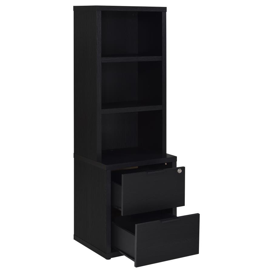 3-Shelf Bookcase with USB Charging Ports & Lockable Drawer