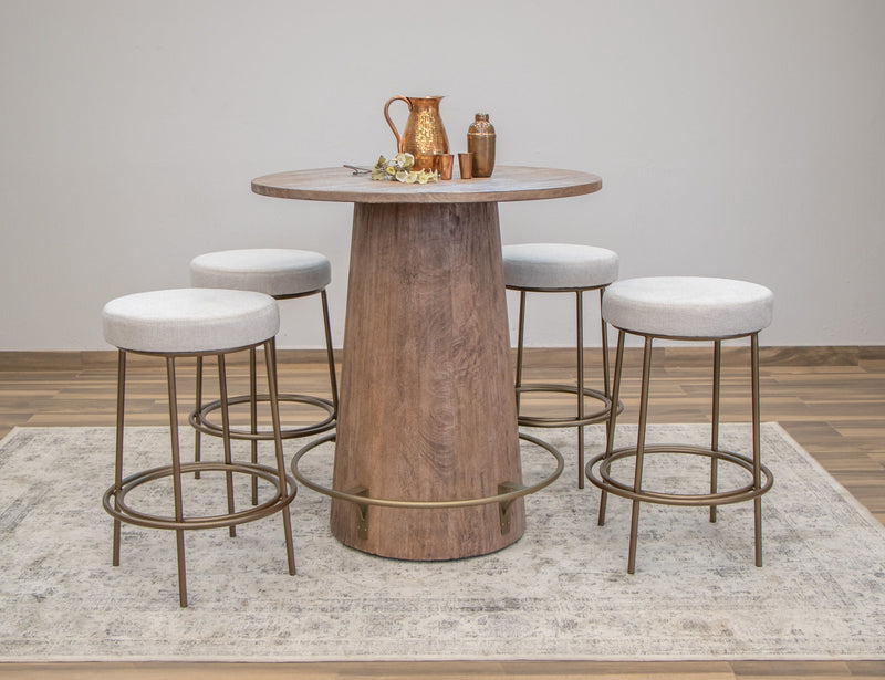 Frida Metal Stool with Wooden Frame