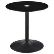Round Metal End Table with Tempered Glass Top