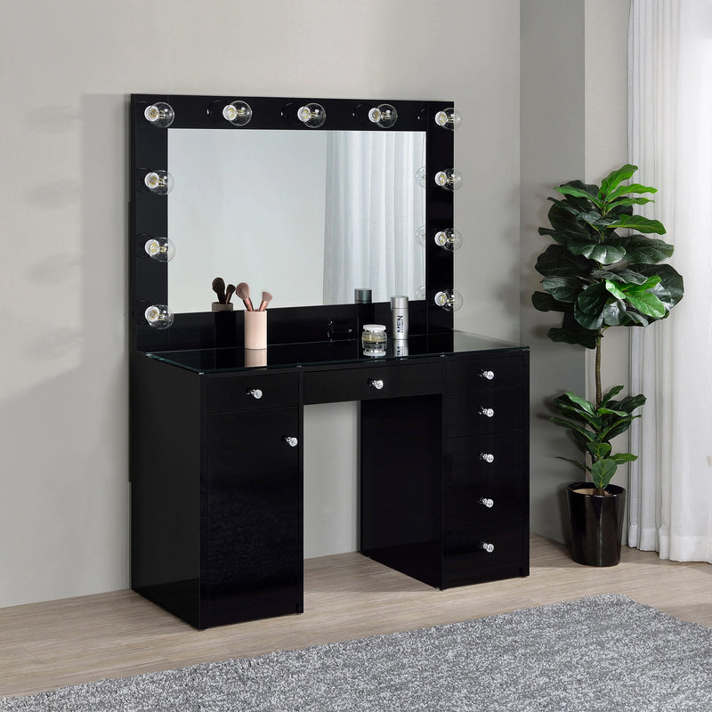 Acena Makeup Vanity Table with LED Mirror Set