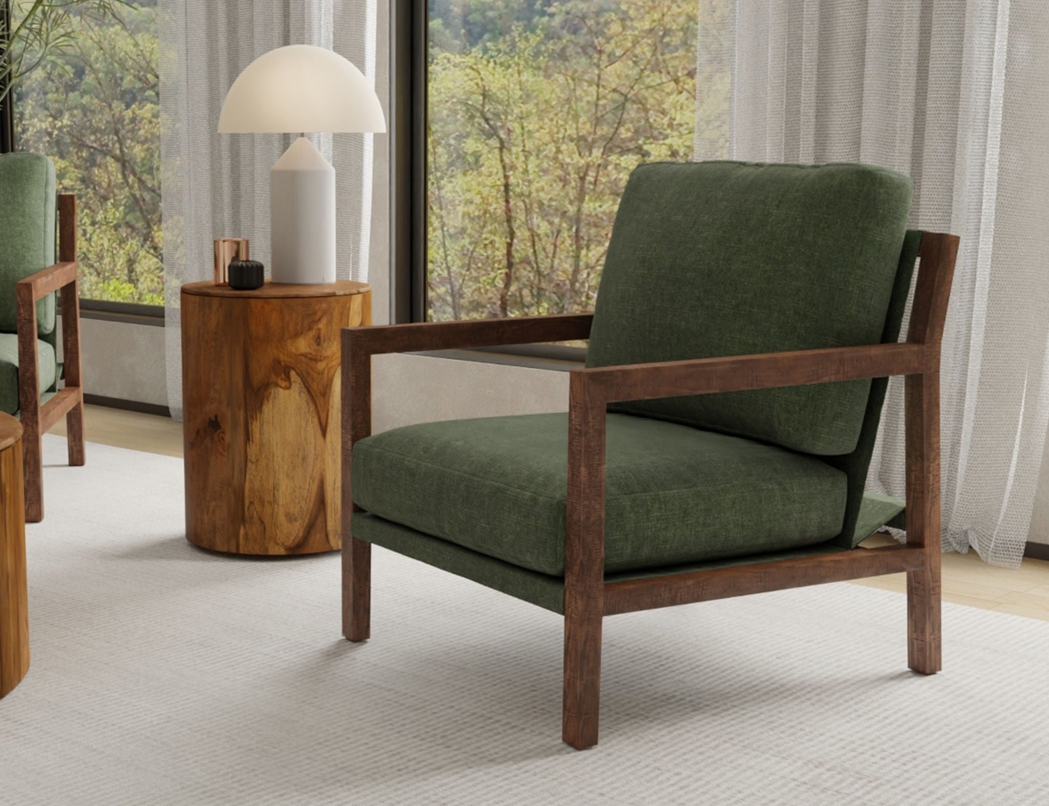 Milan Arm Chair with Solid Wood Frame