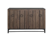 Ebano 4 Doors - Console in Brown with Natural Stone Top