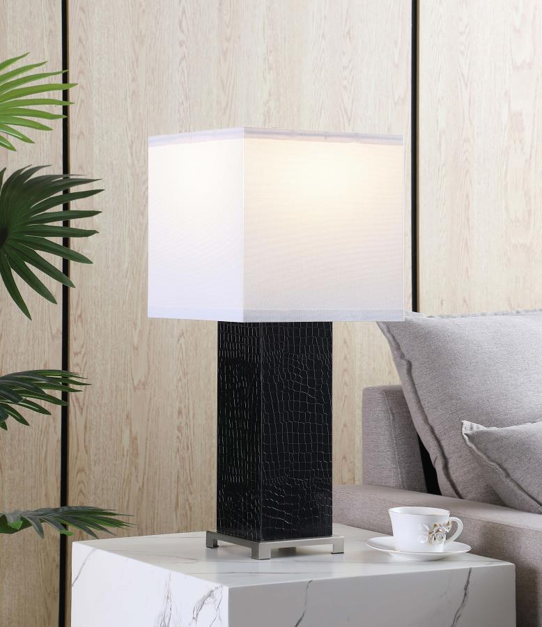 Bridle - Square Shade Faux Crocodile Table Lamp