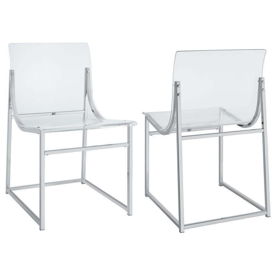 Adino 2-Piece Acrylic Dining Side Chair Set