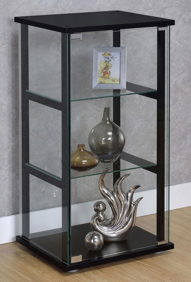 3-Shelf Clear Glass Curio Display Cabinet