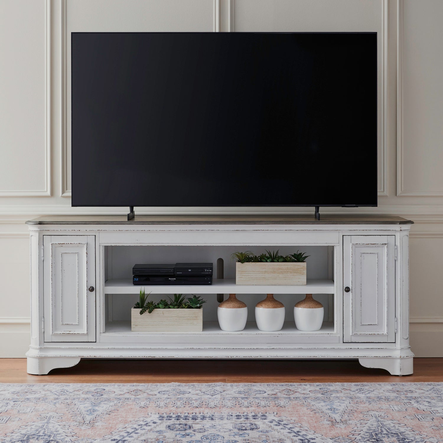 Fireplace TV Consoles - 82" Fireplace TV Console FTS - Brown