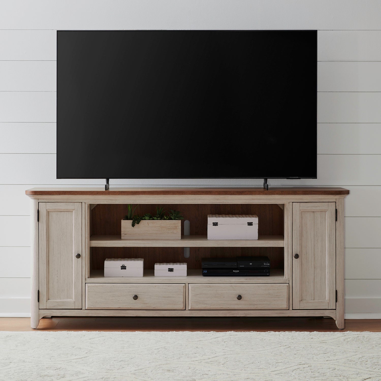Fireplace TV Consoles - 80" Fireplace TV Console FTS - Brown