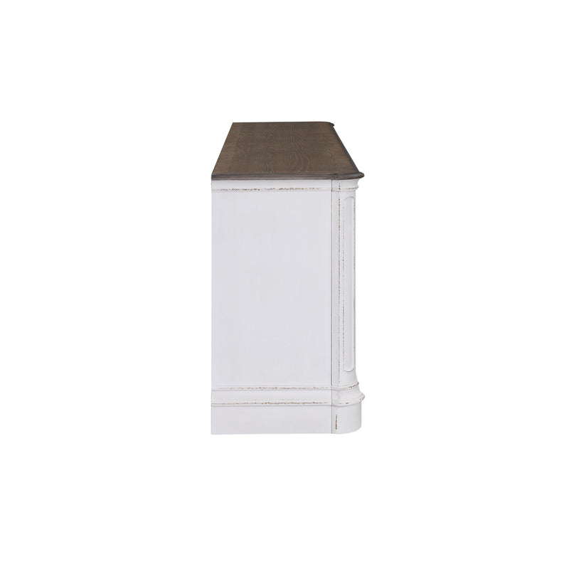 Fireplace TV Consoles - 244 82" Console With Fire FTS - White