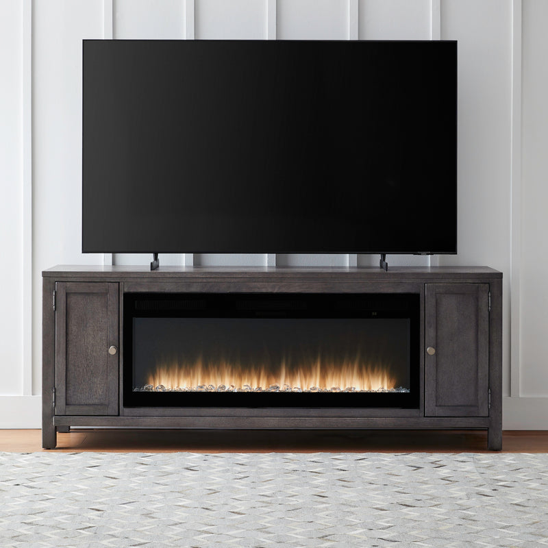 Fireplace TV Consoles - 406 78" Console With Fire FTS - Brown